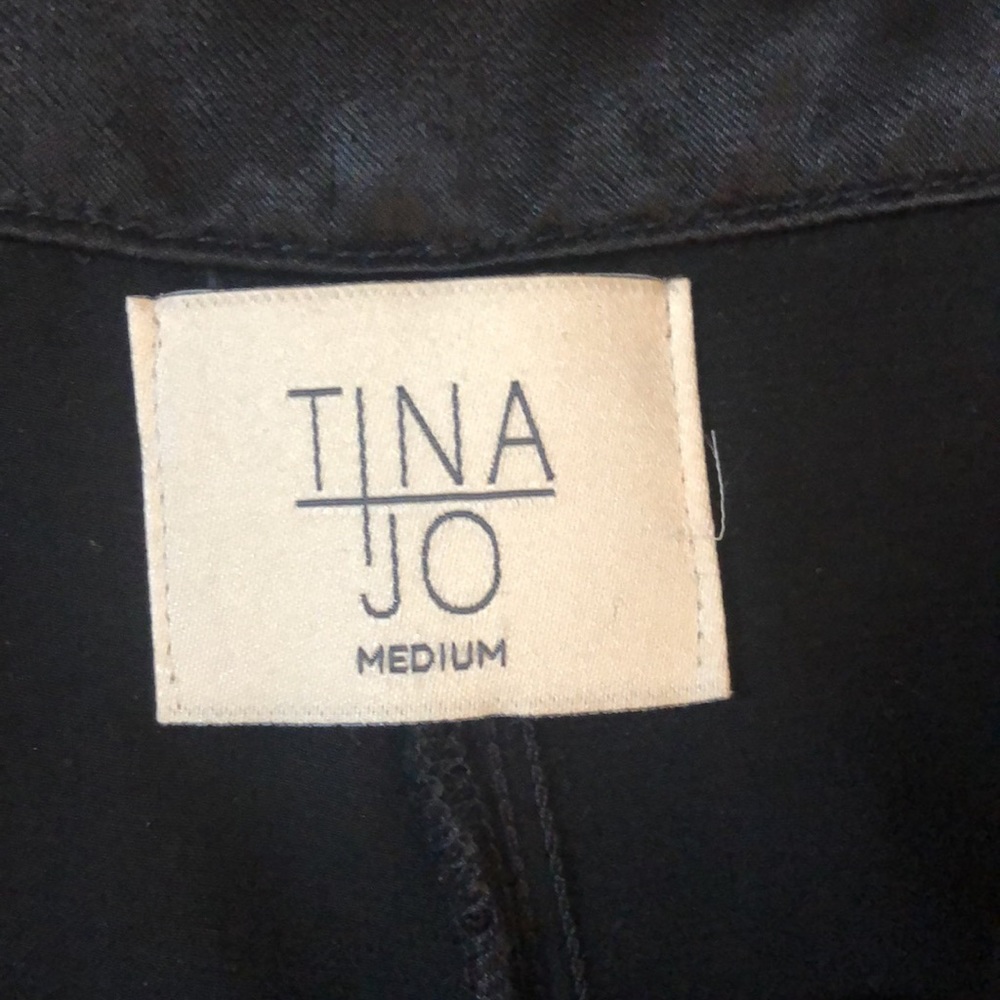 Tina&Jo Black Satin Palazzo Pants Medium - image 3